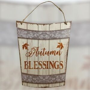 Autumn Wall Hanging Decor Thanksgiving Farmhouse Vintage Style Bucket Shape